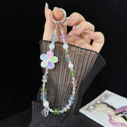Iridescent Faceted Cherry Blossom Beaded Crystal Chain, Pink, Blue, Multicolor