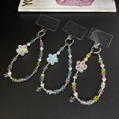 Iridescent Faceted Cherry Blossom Beaded Crystal Chain, Pink, Blue, Multicolor