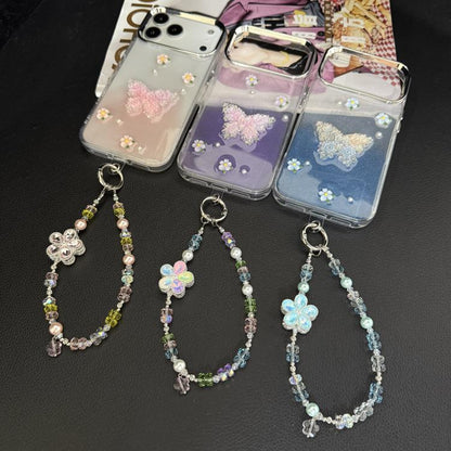 Iridescent Faceted Cherry Blossom Beaded Crystal Chain, Pink, Blue, Multicolor