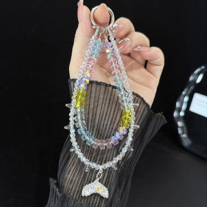 Neon Cube Candy Mermaid Tail Crystal Chain, White, Multicolor, Pink