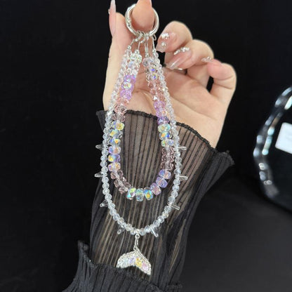 Neon Cube Candy Mermaid Tail Crystal Chain, White, Multicolor, Pink