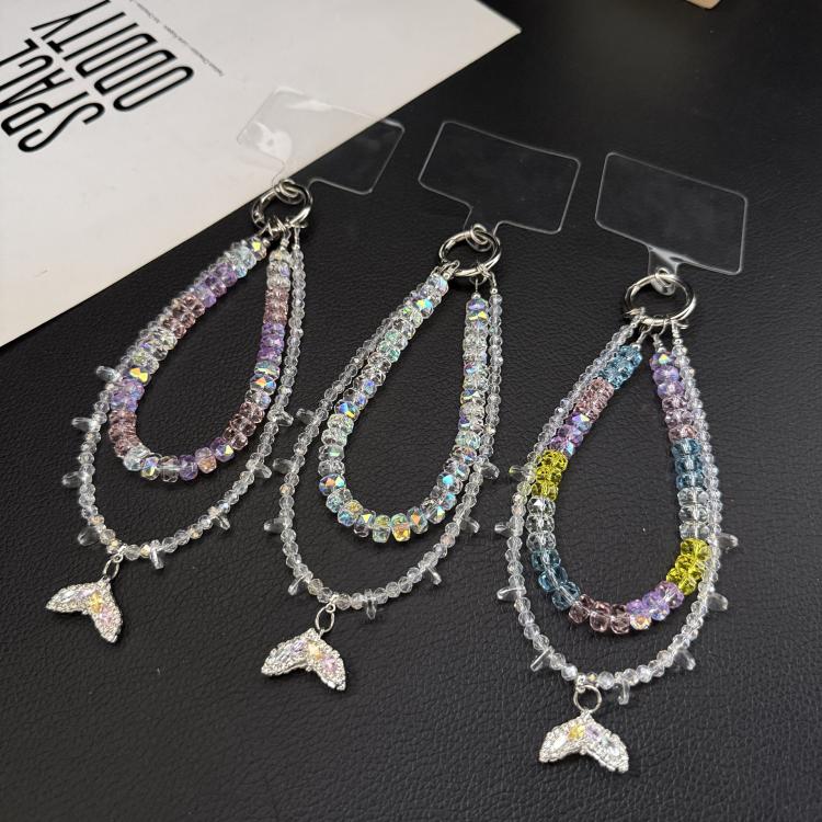 Neon Cube Candy Mermaid Tail Crystal Chain, White, Multicolor, Pink