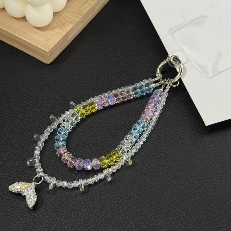 Neon Cube Candy Mermaid Tail Crystal Chain, White, Multicolor, Pink