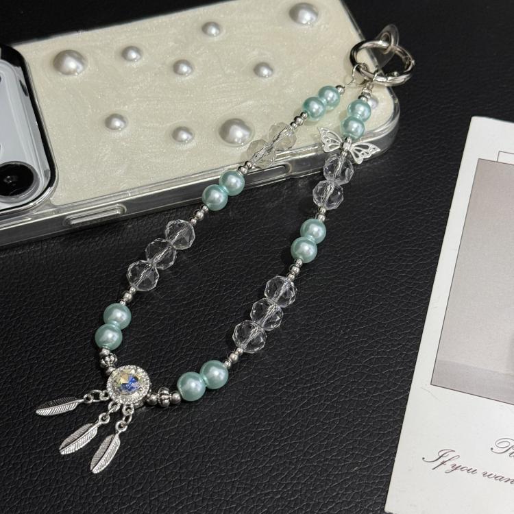 Dreamcatcher Butterfly Pearl Crystal Chain, White, Blue, Pink
