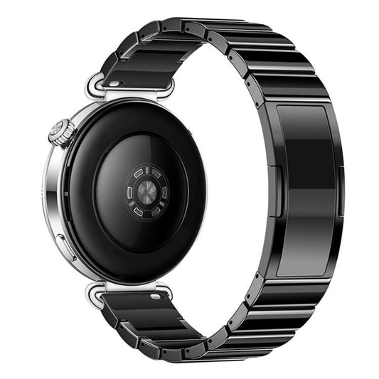 One Bead Dual Press Folding Buckle Quick Release Link Ceramic Look Watch Band, 18mm, 22mm