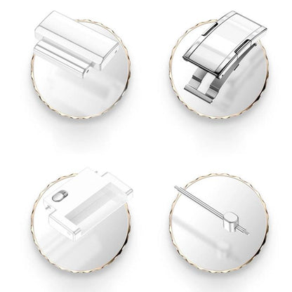 One Bead Dual Press Folding Buckle Quick Release Link Ceramic Look Watch Band, 18mm, 22mm