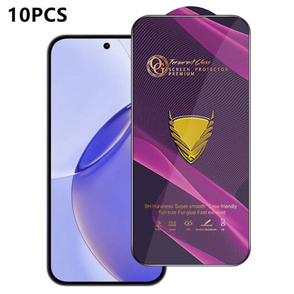 10pcs OG Purple Large-Arc Anti-Static High-Alumina Screen-Printed HD Tempered Glass Film, For Realme C100i 4G, For Realme C100x 4G, For Realme C100 5G, For Realme Narzo 100 Lite 5G, For Realme P4 Lite 5G, For Realme Note 80 4G, For Realme C83 5G       ...