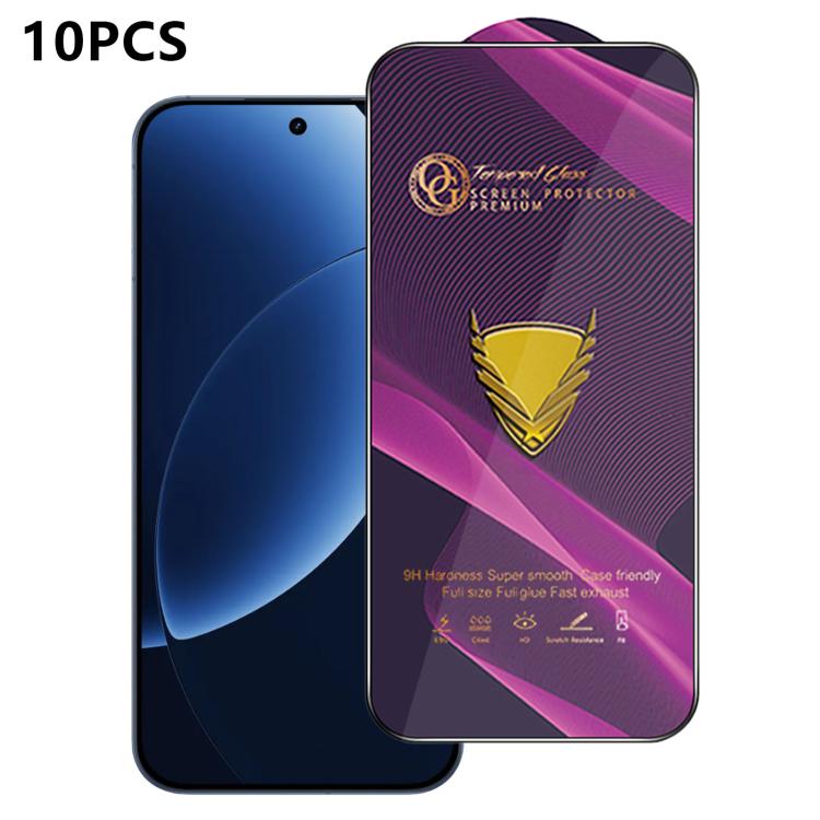 10pcs OG Purple Large-Arc Anti-Static High-Alumina Screen-Printed HD Tempered Glass Film, For Realme C100i 4G, For Realme C100x 4G, For Realme C100 5G, For Realme Narzo 100 Lite 5G, For Realme P4 Lite 5G, For Realme Note 80 4G, For Realme C83 5G       ...