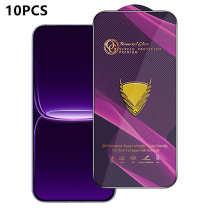 10pcs OG Purple Large-Arc Anti-Static High-Alumina Screen-Printed HD Tempered Glass Film, For Realme C100i 4G, For Realme C100x 4G, For Realme C100 5G, For Realme Narzo 100 Lite 5G, For Realme P4 Lite 5G, For Realme Note 80 4G, For Realme C83 5G       ...