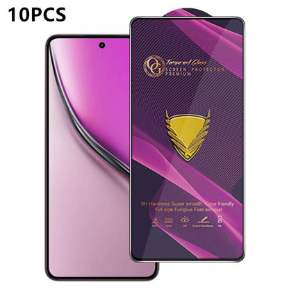 10pcs OG Purple Large-Arc Anti-Static High-Alumina Screen-Printed HD Tempered Glass Film, For Realme C100i 4G, For Realme C100x 4G, For Realme C100 5G, For Realme Narzo 100 Lite 5G, For Realme P4 Lite 5G, For Realme Note 80 4G, For Realme C83 5G       ...