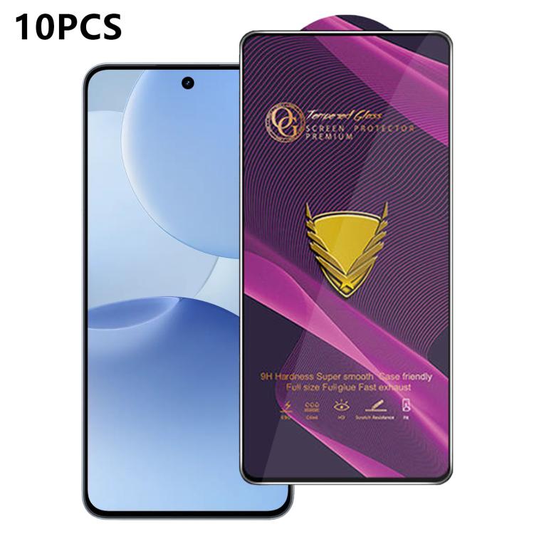10pcs OG Purple Large-Arc Anti-Static High-Alumina Screen-Printed HD Tempered Glass Film, For Realme C100i 4G, For Realme C100x 4G, For Realme C100 5G, For Realme Narzo 100 Lite 5G, For Realme P4 Lite 5G, For Realme Note 80 4G, For Realme C83 5G       ...