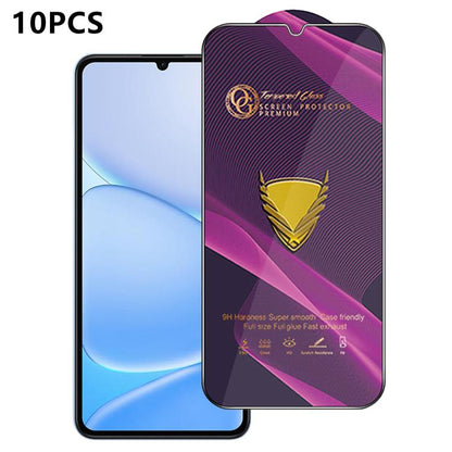 10pcs OG Purple Large-Arc Anti-Static High-Alumina Screen-Printed HD Tempered Glass Film, For Realme C100i 4G, For Realme C100x 4G, For Realme C100 5G, For Realme Narzo 100 Lite 5G, For Realme P4 Lite 5G, For Realme Note 80 4G, For Realme C83 5G       ...