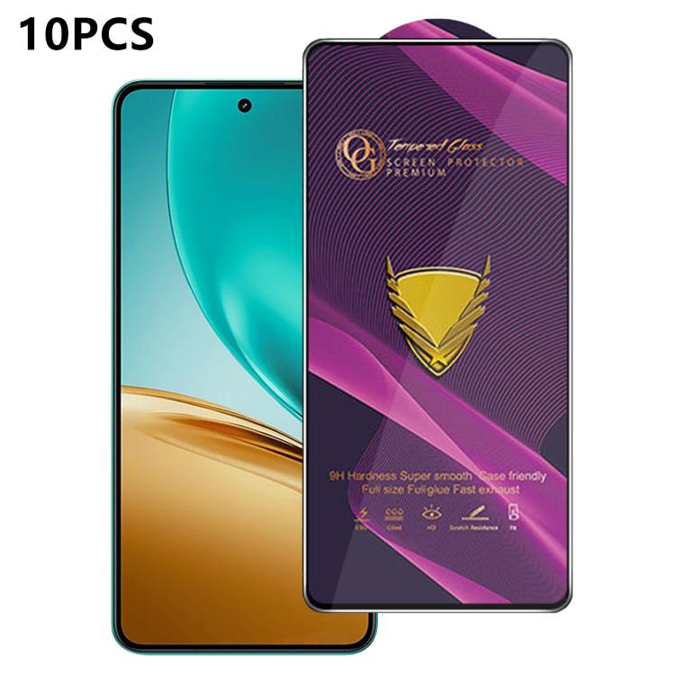 10pcs OG Purple Large-Arc Anti-Static High-Alumina Screen-Printed HD Tempered Glass Film, For Realme C100i 4G, For Realme C100x 4G, For Realme C100 5G, For Realme Narzo 100 Lite 5G, For Realme P4 Lite 5G, For Realme Note 80 4G, For Realme C83 5G       ...