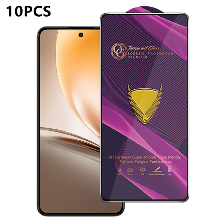 10pcs OG Purple Large-Arc Anti-Static High-Alumina Screen-Printed HD Tempered Glass Film, For Realme C100i 4G, For Realme C100x 4G, For Realme C100 5G, For Realme Narzo 100 Lite 5G, For Realme P4 Lite 5G, For Realme Note 80 4G, For Realme C83 5G       ...