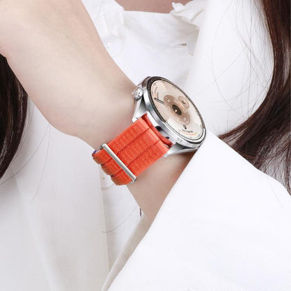Quick Release Press Button Two Section Breathable Nylon Loop Watch Band, 18mm, 20mm, 22mm
