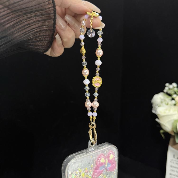 Gold Tiny Butterfly Water Drop Crystal Chain, White, Purple, Pink, Blue