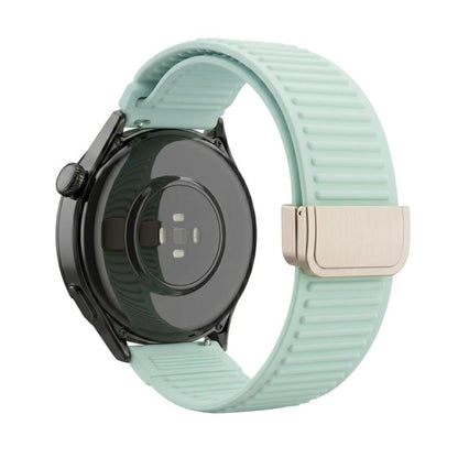 Mountain Pattern Loop Magnetic Buckle Silicone Watch Band, 22mm, 20mm