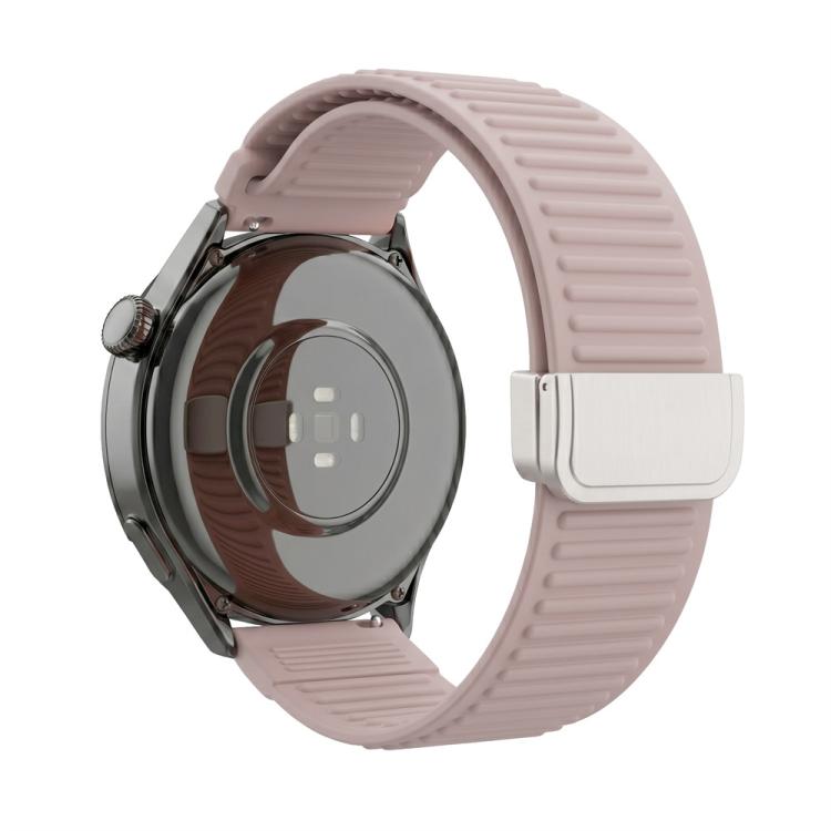 Mountain Pattern Loop Magnetic Buckle Silicone Watch Band, 22mm, 20mm