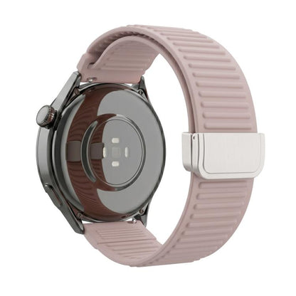 Mountain Pattern Loop Magnetic Buckle Silicone Watch Band, 22mm, 20mm
