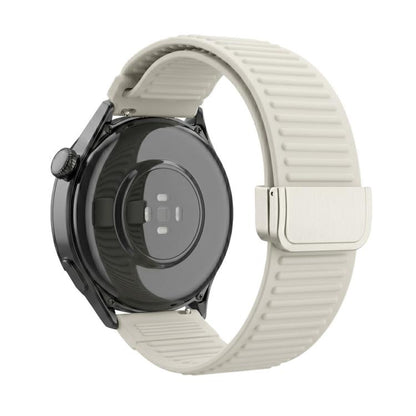 Mountain Pattern Loop Magnetic Buckle Silicone Watch Band, 22mm, 20mm