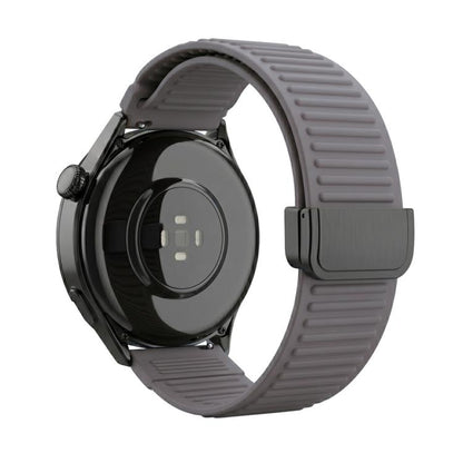 Mountain Pattern Loop Magnetic Buckle Silicone Watch Band, 22mm, 20mm