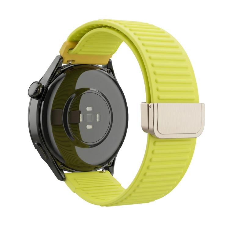 Mountain Pattern Loop Magnetic Buckle Silicone Watch Band, 22mm, 20mm