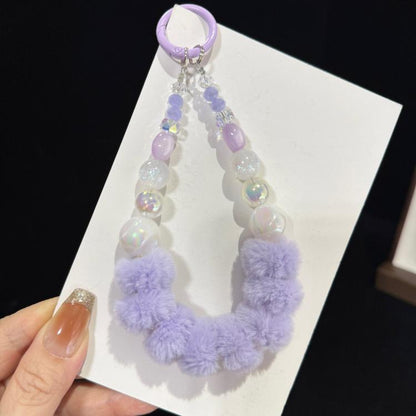 Plush Candy Crystal Beaded Chain, Blue, Purple, Red, Yellow, Pink