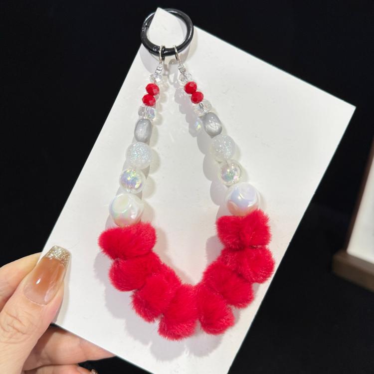 Plush Candy Crystal Beaded Chain, Blue, Purple, Red, Yellow, Pink