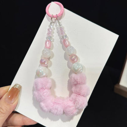 Plush Candy Crystal Beaded Chain, Blue, Purple, Red, Yellow, Pink