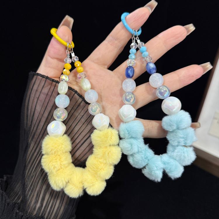Plush Candy Crystal Beaded Chain, Blue, Purple, Red, Yellow, Pink