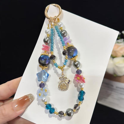 Colorful Floral Money Pouch Double Layer Chain, Blue, Red, Pink