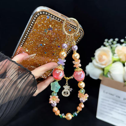 Colorful Floral Money Pouch Double Layer Chain, Blue, Red, Pink