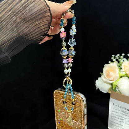 Colorful Floral Money Pouch Double Layer Chain, Blue, Red, Pink