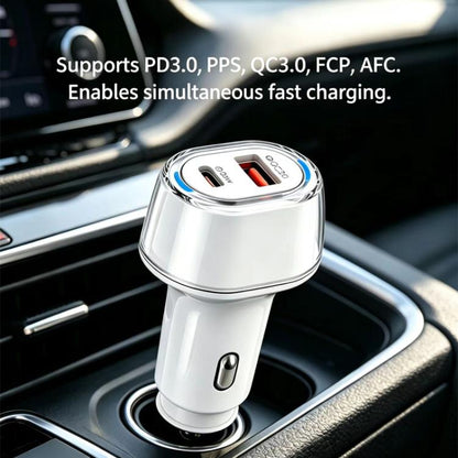 P78 55W PD3.0 + QC3.0 USB Car Charger with Type-C to 8 Pin / Type-C Data Cable, with Cable