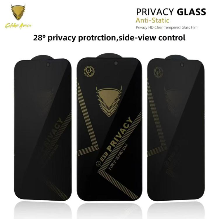 10pcs OG Golden Armor Anti-Static High-Aluminium Screen-Printed Privacy Tempered Glass Film, For Nothing Phone 4a Pro, For Nothing Phone 4a, For Nothing Phone 3a, For Nothing Phone 3a Pro