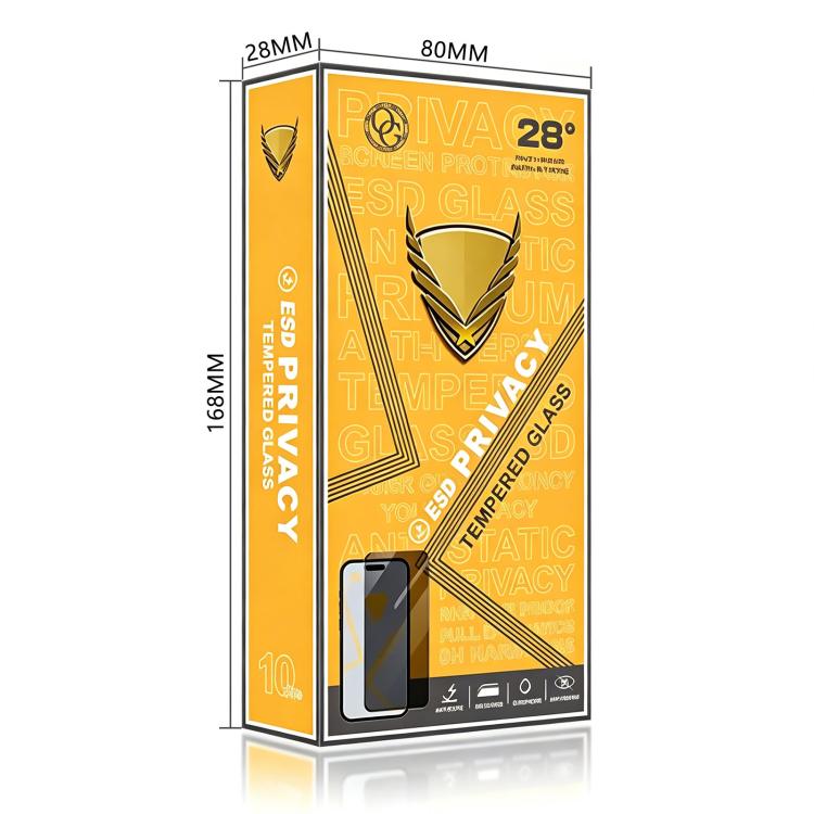 10pcs OG Golden Armor Anti-Static High-Aluminium Screen-Printed Privacy Tempered Glass Film, For Nothing Phone 4a Pro, For Nothing Phone 4a, For Nothing Phone 3a, For Nothing Phone 3a Pro