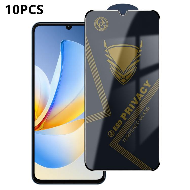 10pcs OG Golden Armor Anti-Static High-Aluminium Screen-Printed Privacy Tempered Glass Film, For Realme Note 80 4G, For Realme C83 5G, For Realme P4 Lite 4G, For Realme C85 4G, For Realme 16 5G, For Realme 16 Pro 5G, For Realme GT 8 Pro Global         ...