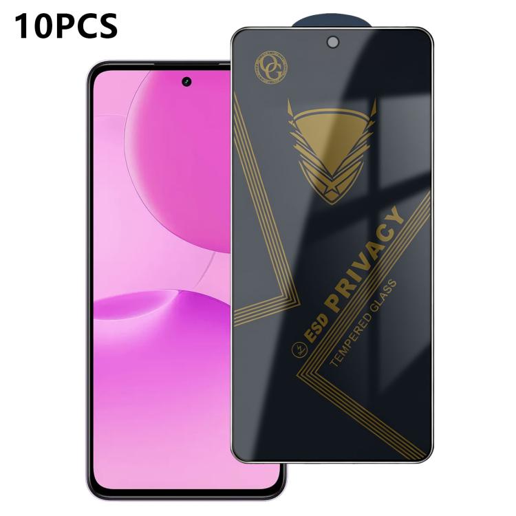 10pcs OG Golden Armor Anti-Static High-Aluminium Screen-Printed Privacy Tempered Glass Film, For Realme Note 80 4G, For Realme C83 5G, For Realme P4 Lite 4G, For Realme C85 4G, For Realme 16 5G, For Realme 16 Pro 5G, For Realme GT 8 Pro Global         ...