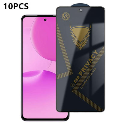 10pcs OG Golden Armor Anti-Static High-Aluminium Screen-Printed Privacy Tempered Glass Film, For Realme Note 80 4G, For Realme C83 5G, For Realme P4 Lite 4G, For Realme C85 4G, For Realme 16 5G, For Realme 16 Pro 5G, For Realme GT 8 Pro Global         ...
