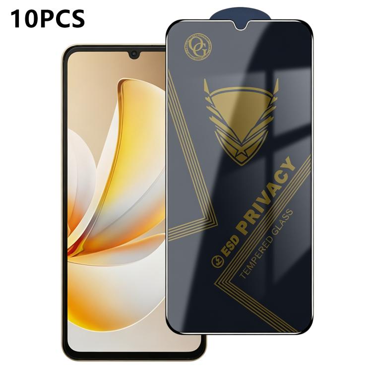 10pcs OG Golden Armor Anti-Static High-Aluminium Screen-Printed Privacy Tempered Glass Film, For Realme Note 80 4G, For Realme C83 5G, For Realme P4 Lite 4G, For Realme C85 4G, For Realme 16 5G, For Realme 16 Pro 5G, For Realme GT 8 Pro Global         ...
