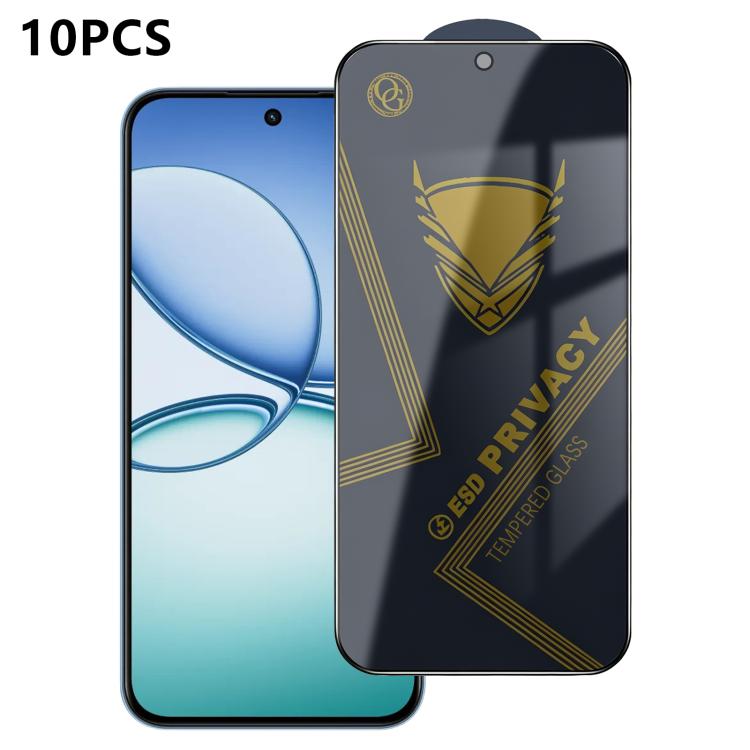 10pcs OG Golden Armor Anti-Static High-Aluminium Screen-Printed Privacy Tempered Glass Film, For Realme Note 80 4G, For Realme C83 5G, For Realme P4 Lite 4G, For Realme C85 4G, For Realme 16 5G, For Realme 16 Pro 5G, For Realme GT 8 Pro Global         ...