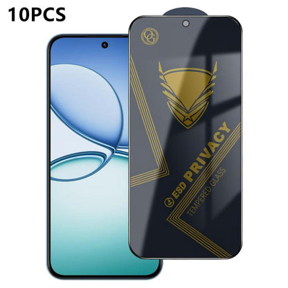 10pcs OG Golden Armor Anti-Static High-Aluminium Screen-Printed Privacy Tempered Glass Film, For Realme Note 80 4G, For Realme C83 5G, For Realme P4 Lite 4G, For Realme C85 4G, For Realme 16 5G, For Realme 16 Pro 5G, For Realme GT 8 Pro Global         ...