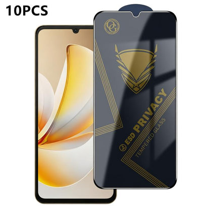 10pcs OG Golden Armor Anti-Static High-Aluminium Screen-Printed Privacy Tempered Glass Film, For Realme Note 80 4G, For Realme C83 5G, For Realme P4 Lite 4G, For Realme C85 4G, For Realme 16 5G, For Realme 16 Pro 5G, For Realme GT 8 Pro Global         ...