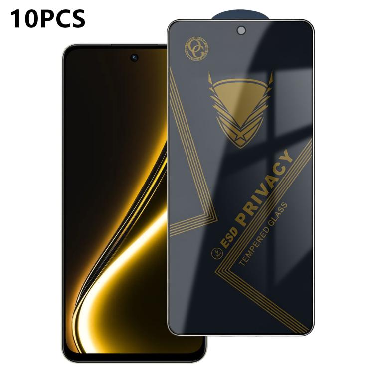 10pcs OG Golden Armor Anti-Static High-Aluminium Screen-Printed Privacy Tempered Glass Film, For Realme Note 80 4G, For Realme C83 5G, For Realme P4 Lite 4G, For Realme C85 4G, For Realme 16 5G, For Realme 16 Pro 5G, For Realme GT 8 Pro Global         ...