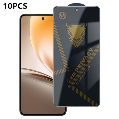 10pcs OG Golden Armor Anti-Static High-Aluminium Screen-Printed Privacy Tempered Glass Film, For Realme Note 80 4G, For Realme C83 5G, For Realme P4 Lite 4G, For Realme C85 4G, For Realme 16 5G, For Realme 16 Pro 5G, For Realme GT 8 Pro Global         ...