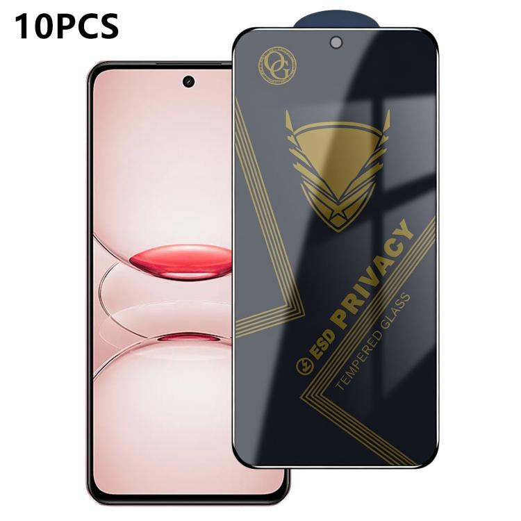 10pcs OG Golden Armor Anti-Static High-Aluminium Screen-Printed Privacy Tempered Glass Film, For Realme Note 80 4G, For Realme C83 5G, For Realme P4 Lite 4G, For Realme C85 4G, For Realme 16 5G, For Realme 16 Pro 5G, For Realme GT 8 Pro Global         ...