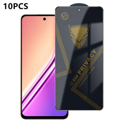 10pcs OG Golden Armor Anti-Static High-Aluminium Screen-Printed Privacy Tempered Glass Film, For Realme Note 80 4G, For Realme C83 5G, For Realme P4 Lite 4G, For Realme C85 4G, For Realme 16 5G, For Realme 16 Pro 5G, For Realme GT 8 Pro Global         ...