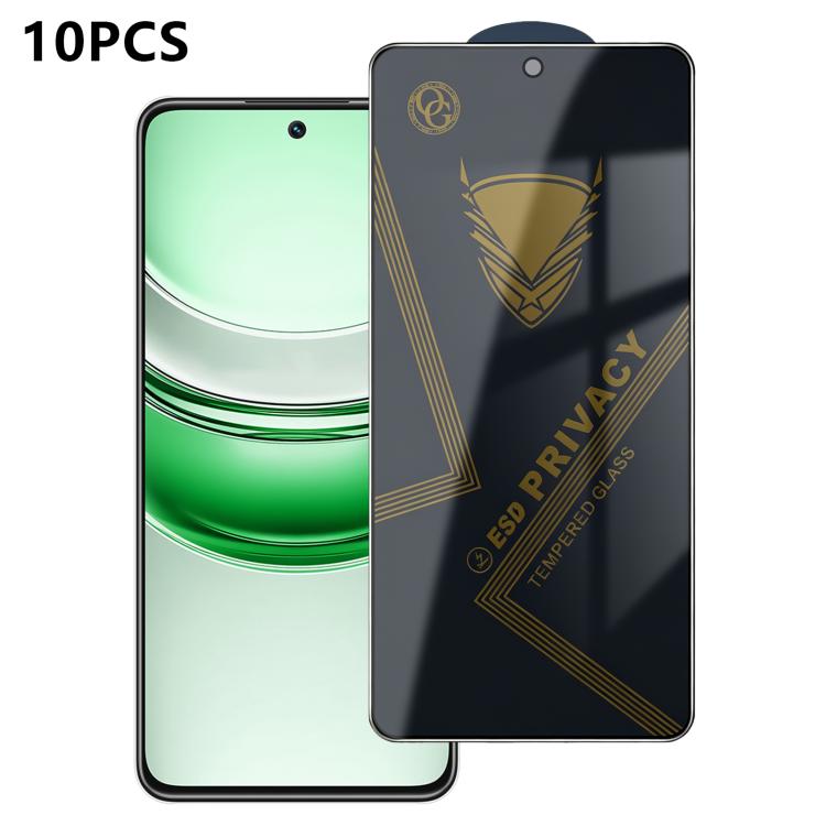 10pcs OG Golden Armor Anti-Static High-Aluminium Screen-Printed Privacy Tempered Glass Film, For Realme Note 80 4G, For Realme C83 5G, For Realme P4 Lite 4G, For Realme C85 4G, For Realme 16 5G, For Realme 16 Pro 5G, For Realme GT 8 Pro Global         ...