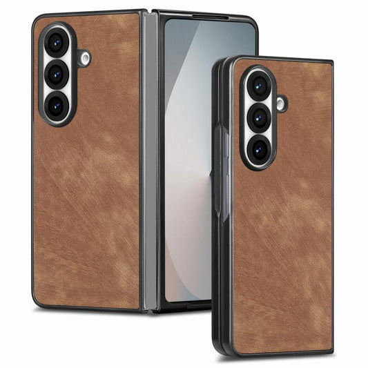 Vintage Leather PC Back Cover Phone Case, For Galaxy Z Fold8 Ultra 5G, For Galaxy Z Flod7 5G, For Galaxy Z Flod6 5G, For Galaxy Z Flod5 5G, For Galaxy Z Flod4 5G