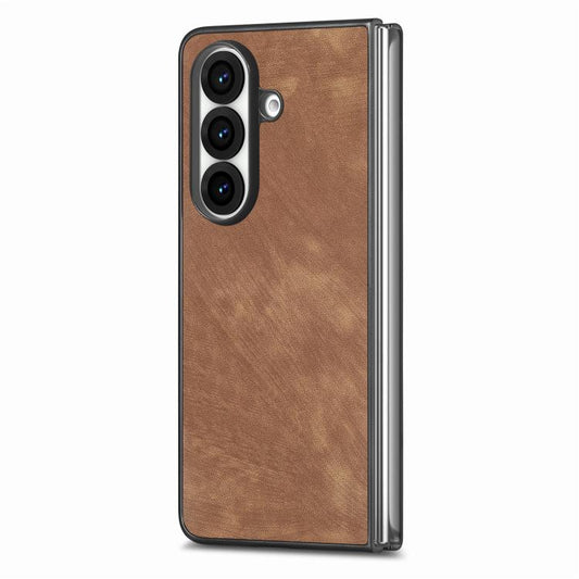 Vintage Leather PC Back Cover Phone Case, For Galaxy Z Fold8 Ultra 5G, For Galaxy Z Flod7 5G, For Galaxy Z Flod6 5G, For Galaxy Z Flod5 5G, For Galaxy Z Flod4 5G